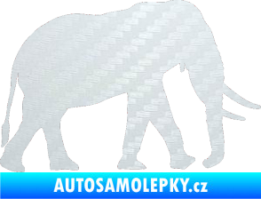 Samolepka Slon 002 pravá 3D karbon bílý