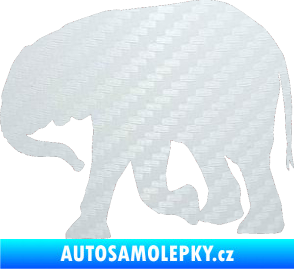 Samolepka Slon 004 levá 3D karbon bílý
