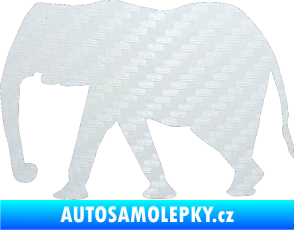 Samolepka Slon 006 levá 3D karbon bílý