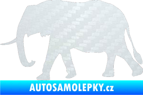 Samolepka Slon 014 levá 3D karbon bílý