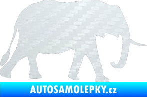 Samolepka Slon 014 pravá 3D karbon bílý