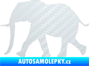 Samolepka Slon 015 levá 3D karbon bílý