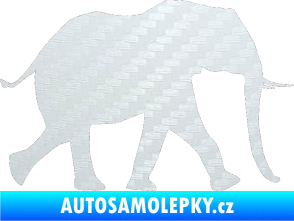 Samolepka Slon 015 pravá 3D karbon bílý