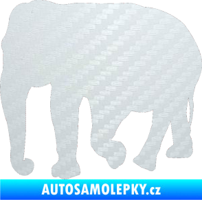 Samolepka Slon 018 levá 3D karbon bílý