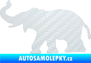 Samolepka Slon 021 levá 3D karbon bílý