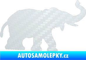 Samolepka Slon 021 pravá 3D karbon bílý