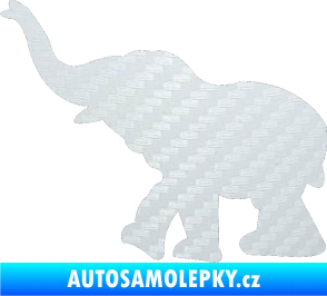 Samolepka Slon 022 levá 3D karbon bílý