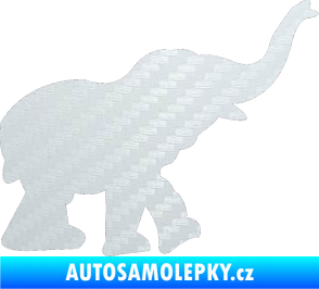 Samolepka Slon 022 pravá 3D karbon bílý