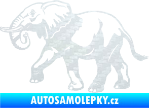 Samolepka Slon 028 levá 3D karbon bílý