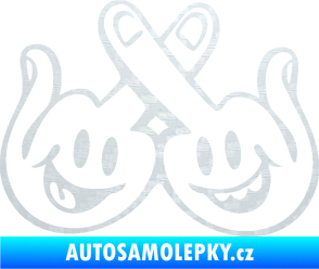 Samolepka Smajlíci f*ck levá 3D karbon bílý