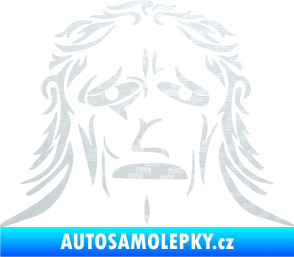 Samolepka Sněžný muž 3D karbon bílý