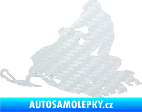 Samolepka Sněžný skútr 001 levá 3D karbon bílý