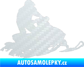 Samolepka Sněžný skútr 001 pravá 3D karbon bílý