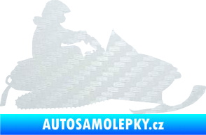 Samolepka Sněžný skútr 002 pravá 3D karbon bílý