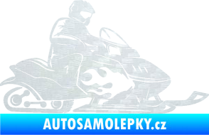 Samolepka Sněžný skútr pravá 3D karbon bílý