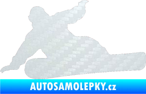 Samolepka Snowboard 001 levá 3D karbon bílý