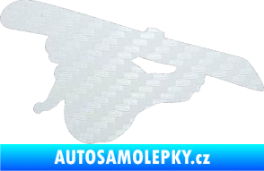 Samolepka Snowboard 007 levá 3D karbon bílý