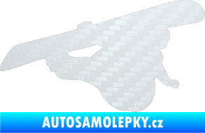Samolepka Snowboard 007 pravá 3D karbon bílý