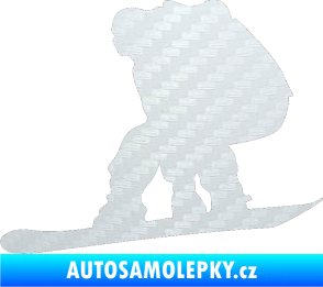 Samolepka Snowboard 010 levá 3D karbon bílý
