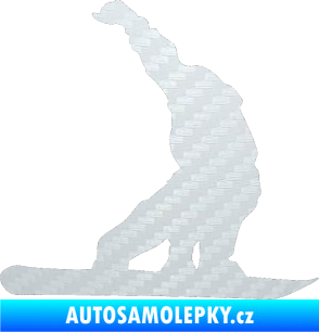 Samolepka Snowboard 011 pravá 3D karbon bílý