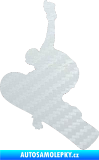 Samolepka Snowboard 012 levá 3D karbon bílý