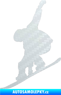 Samolepka Snowboard 018 levá 3D karbon bílý