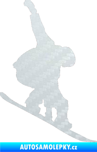 Samolepka Snowboard 018 pravá 3D karbon bílý