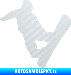 Samolepka Snowboard 020 levá 3D karbon bílý