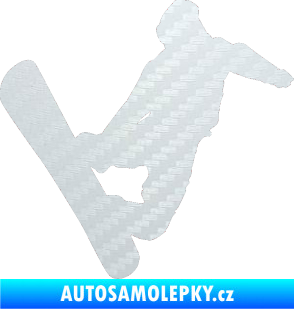Samolepka Snowboard 020 pravá 3D karbon bílý