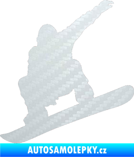 Samolepka Snowboard 021 levá 3D karbon bílý
