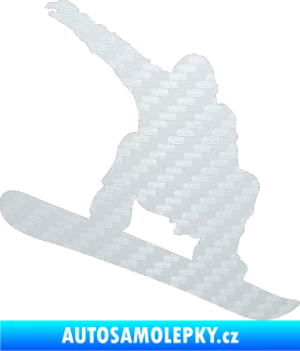 Samolepka Snowboard 021 pravá 3D karbon bílý