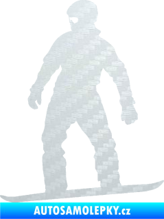 Samolepka Snowboard 024 levá 3D karbon bílý