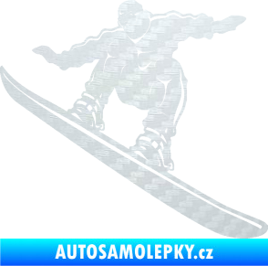 Samolepka Snowboard 038 levá 3D karbon bílý