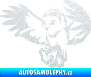 Samolepka Sova 006 levá 3D karbon bílý