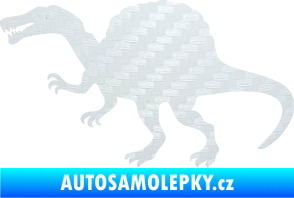 Samolepka Spinosaurus 001 levá 3D karbon bilý