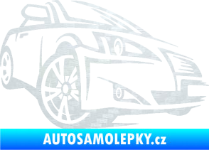 Samolepka Sportovní auto 001 pravá 3D karbon bílý