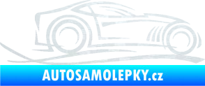 Samolepka Sportovní auto 002 pravá 3D karbon bílý