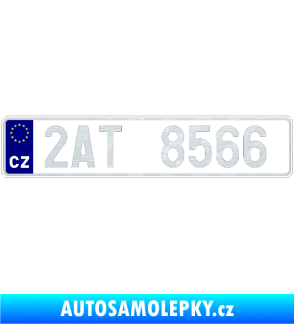Samolepka SPZ s EU reflexní (odrazkový) podklad 3D karbon bílý