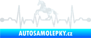 Samolepka Srdeční tep 010 levá  koník 3D karbon bílý
