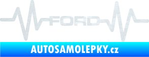 Samolepka Srdeční tep 027 Ford 3D karbon bílý