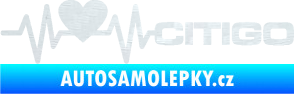 Samolepka Srdeční tep 032 pravá Citigo 3D karbon bílý