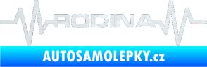 Samolepka Srdeční tep 032 rodina 3D karbon bílý