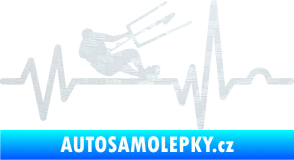 Samolepka Srdeční tep 038 pravá kiteboarding 3D karbon bílý