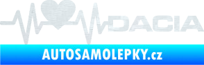 Samolepka Srdeční tep 045 pravá Dacia 3D karbon bílý