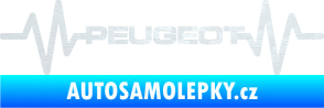 Samolepka Srdeční tep 053 Peugeot 3D karbon bílý