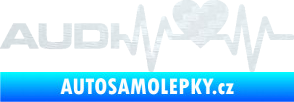 Samolepka Srdeční tep 054 Audi levá 3D karbon bílý