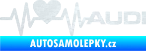 Samolepka Srdeční tep 054 Audi pravá 3D karbon bílý
