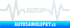 Samolepka Srdeční tep 081 Jeep 3D karbon bílý