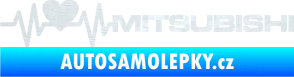 Samolepka Srdeční tep 082 pravá Mitsubishi 3D karbon bílý