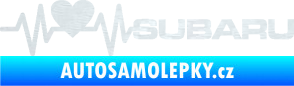 Samolepka Srdeční tep 086 pravá Subaru 3D karbon bílý